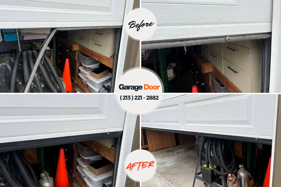 Before and after: garage door repair Culpeper, VA